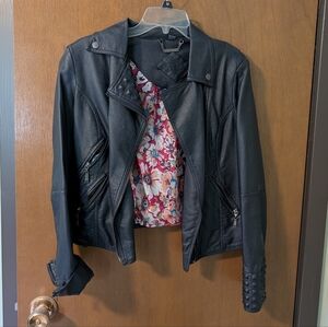 Jou jou EUC black studded vegan leather jacket